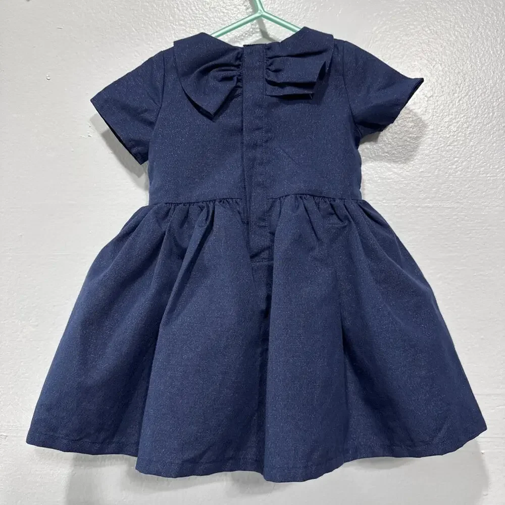 Lot of 2 First Impressions Carter’s Baby Girls 12M Dresses Blue Party & Chambray